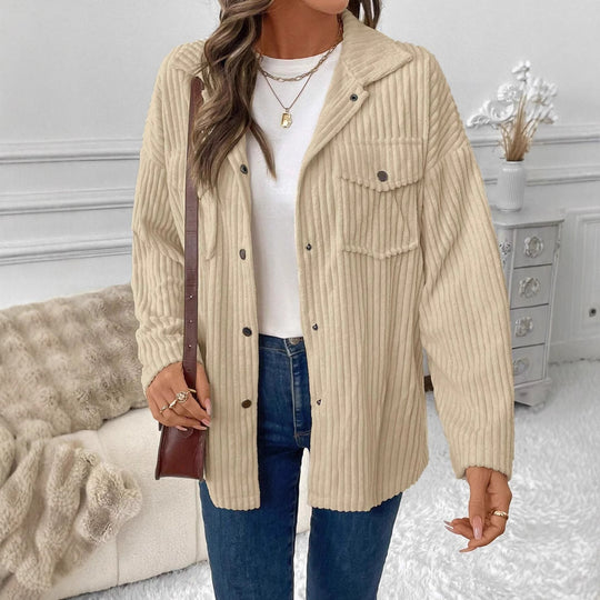 Damen Elegante Rippstrickjacke