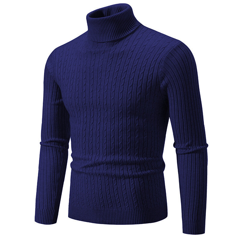 Herren Rollkragenpullover mit Zopfstrick und schlanker Passform Shop Nory