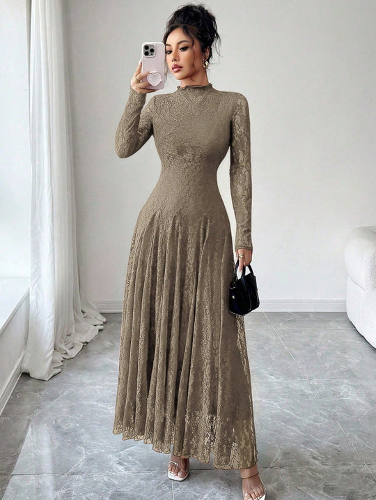 Damen Elegantes Hochzeitskleid mit Spitzenärmeln Shop Nory