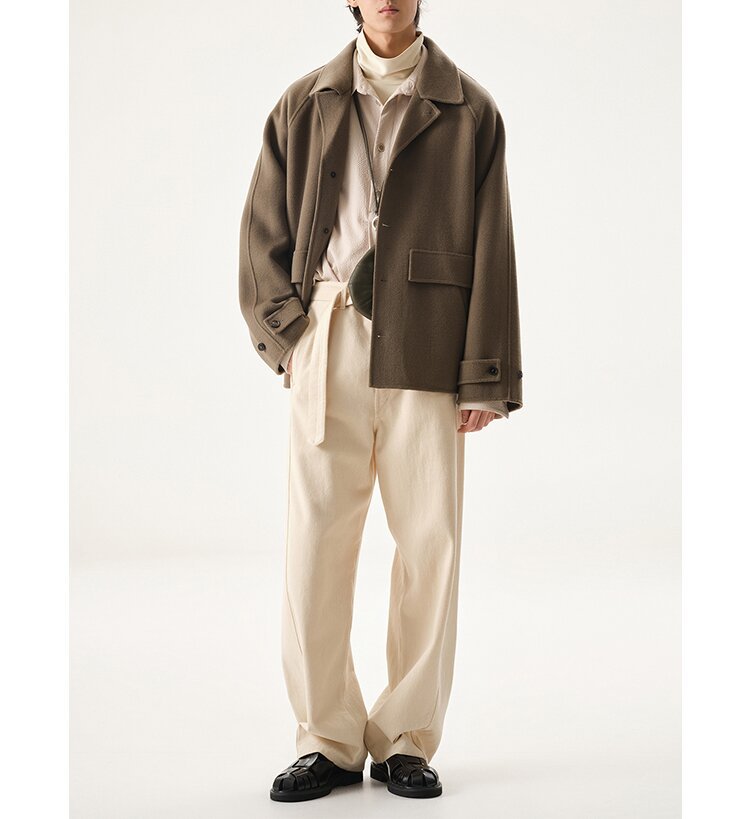 Herren Kurzjacke aus Wollmix im Oversized-Schnitt mit Umschlagkragen Shop Nory