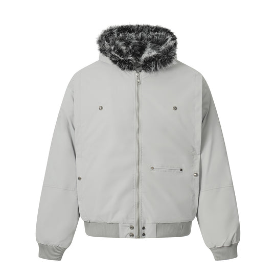 Herren Kurzboxy Bomberjacke im Aviator‑Look mit abnehmbarem Kunstfellkragen Shop Nory