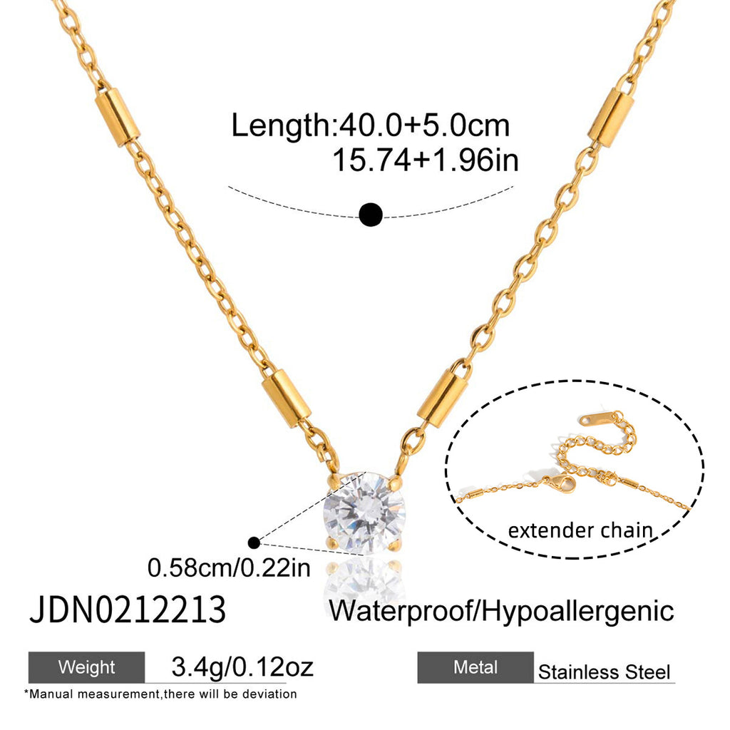 Damen Halskette mit funkelndem Zirkon-Anhänger und wasserfestem Design Shop Nory