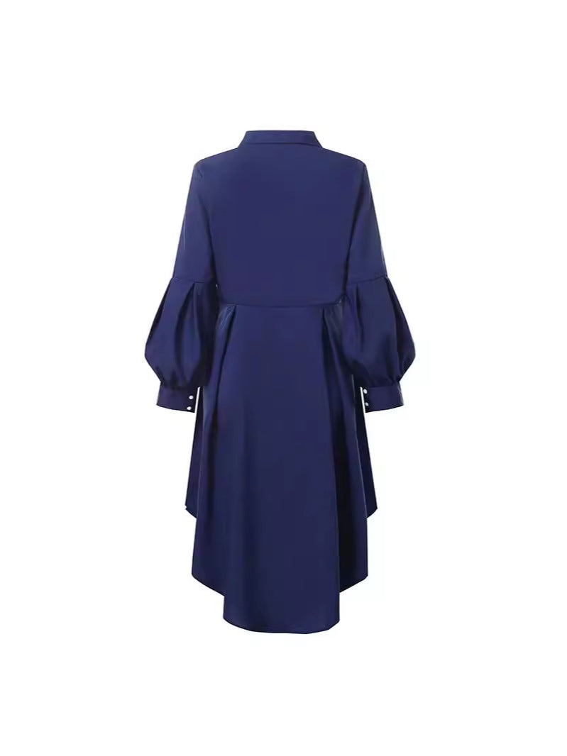 Damen Elegante Bluse mit asymmetrischem Schnitt und langen Ärmeln Shopnory