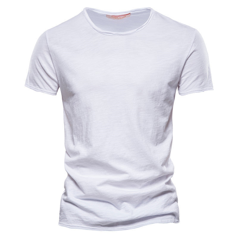 Herren nan leichtes Baumwollshirt mit Rundhalsausschnitt und schlanker Passform