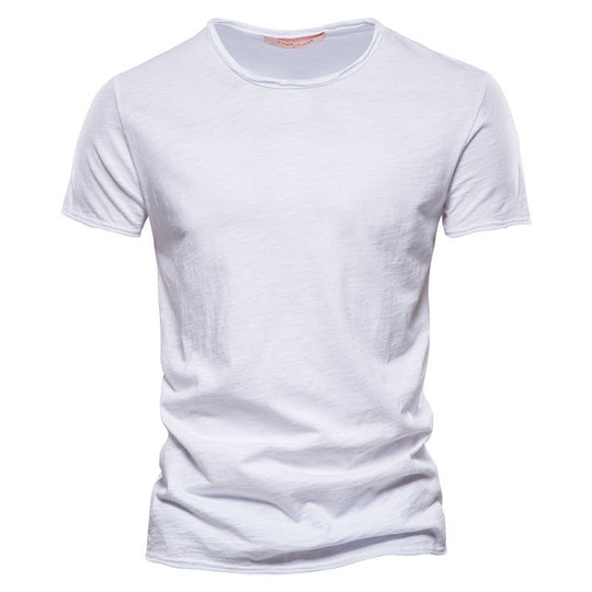 Herren nan leichtes Baumwollshirt mit Rundhalsausschnitt und schlanker Passform