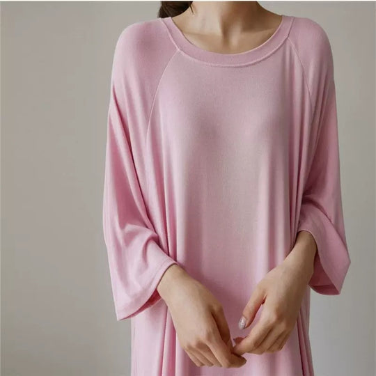 Damen Weiches Oversize-Tunikakleid aus Viskose‑Jersey mit Raglanärmeln Shop Nory