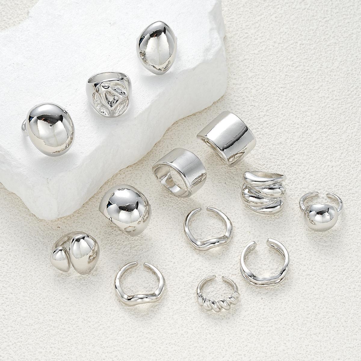 Damen Ring-Set mit modernen, geschwungenen und glänzenden Designs Shop Nory