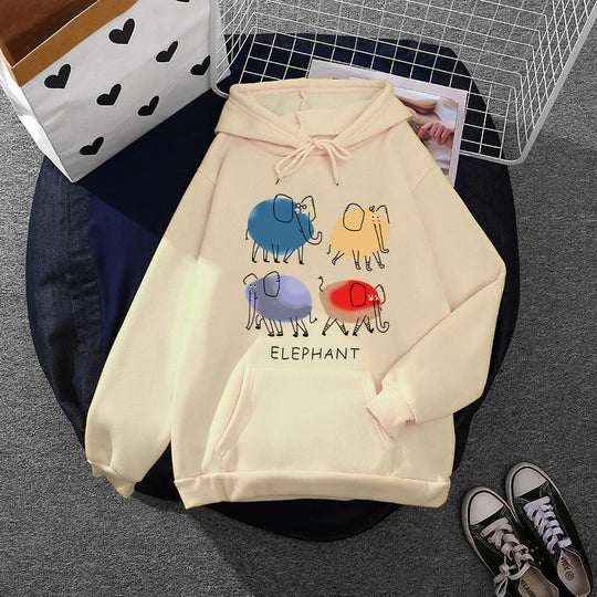 Damen nan Kapuzenpullover mit minimalistischer Grafik, lockerer Oversize-Passform und Kängurutasche Shop Nory