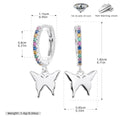 Damen Ohrhänger mit farbenfrohem Schmetterlingsanhänger aus hochwertigem 925 Sterling Silber Shop Nory