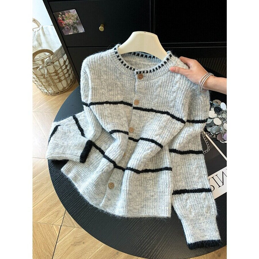 Damen Gemütlicher Strickcardigan mit Knopfleiste Shop Nory