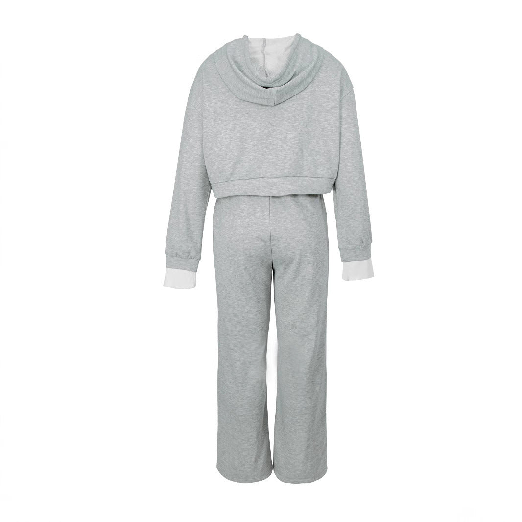 Damen nan kurzes Hoodie- und weite Jogger-Set aus weichem Baumwollmix Shop Nory