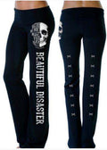 Damen lässige Loungehose mit coolem Skull-Print und Schriftzug Shopnory