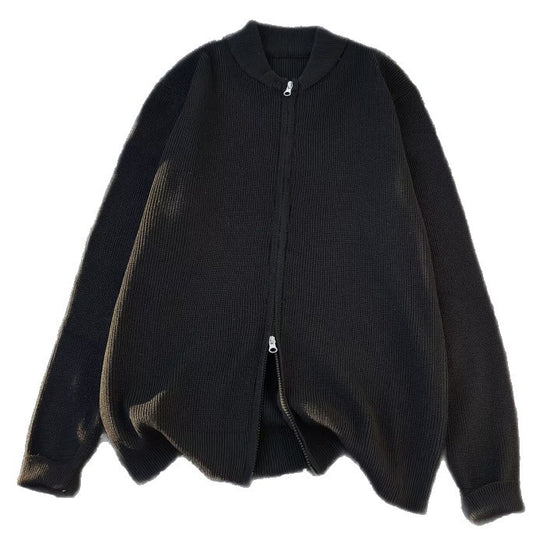 Unisex Oversize-Zopfmuster-Halbzip-Pullover mit extra hohem Rippkragen und schwerer Baumwollmischung Shop Nory