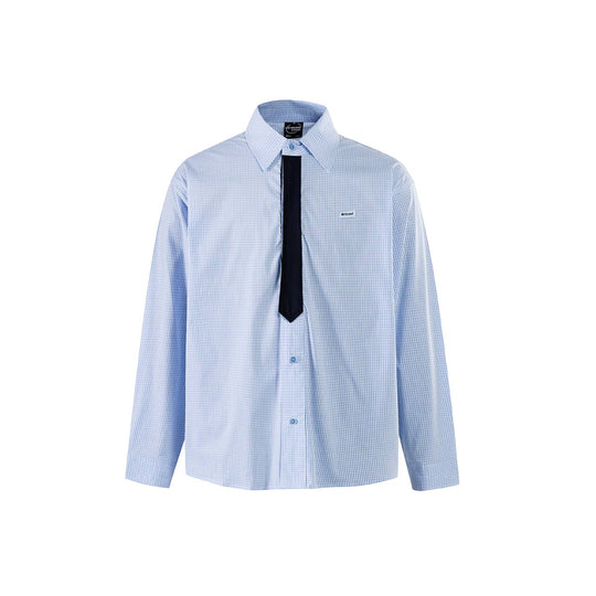 Herren Kariertes Oversize-Hemd mit verdeckter Knopfleiste und kontrastierter Blende Shop Nory