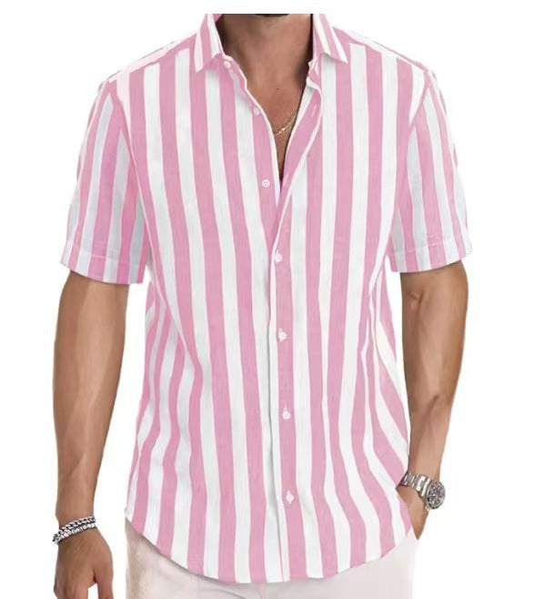 Herren Hemd mit gestreiftem Revers