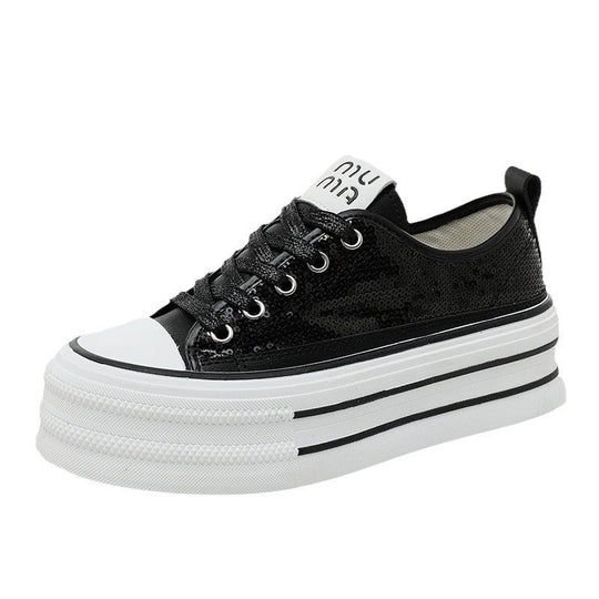 Damen Glitzernde Plateau Sneakers mit komfortablem Design