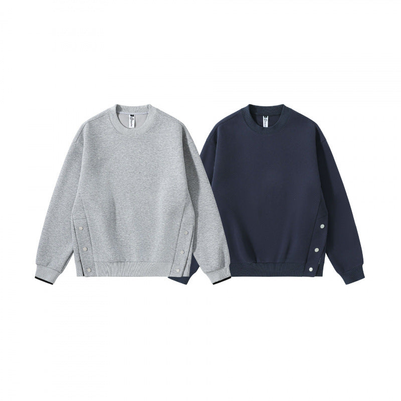 Unisex Oversize-Sweatshirt mit seitlichen Druckknopfleisten, Rippbündchen und Rundhals Shop Nory
