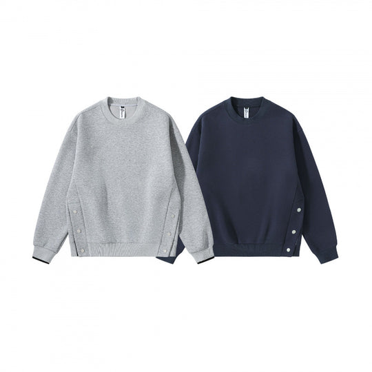 Unisex Oversize-Sweatshirt mit seitlichen Druckknopfleisten, Rippbündchen und Rundhals Shop Nory