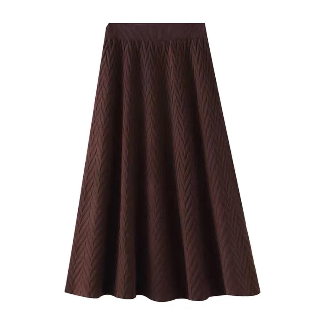 Damen Eleganter Strickrock mit strukturiertem Zopfmuster Shop Nory