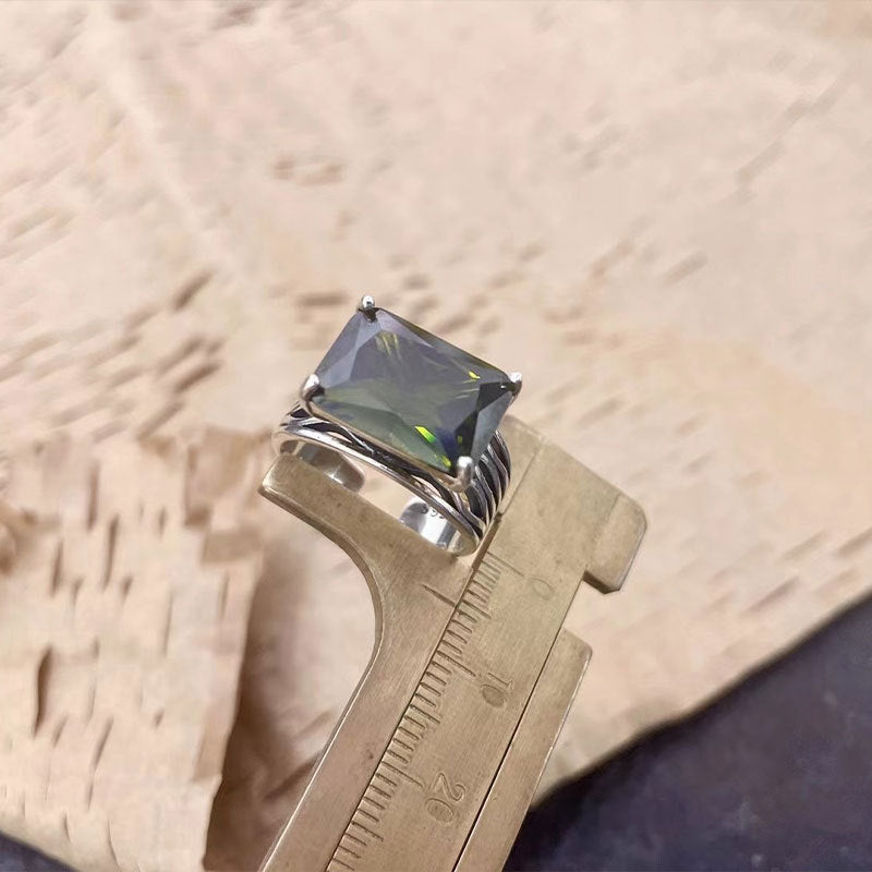 Damen Eleganter und zeitloser Ring mit rechteckigem Edelstein Shop Nory