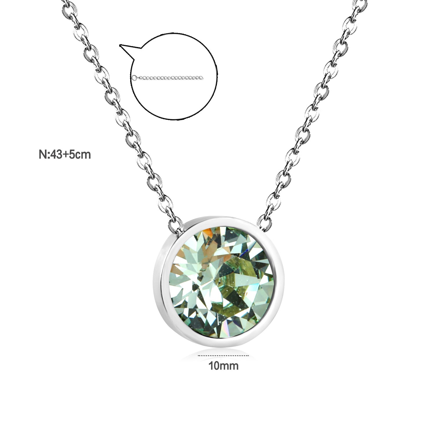 Damen Halskette mit funkelndem Kristallanhänger und eleganter Gliederkette Shop Nory