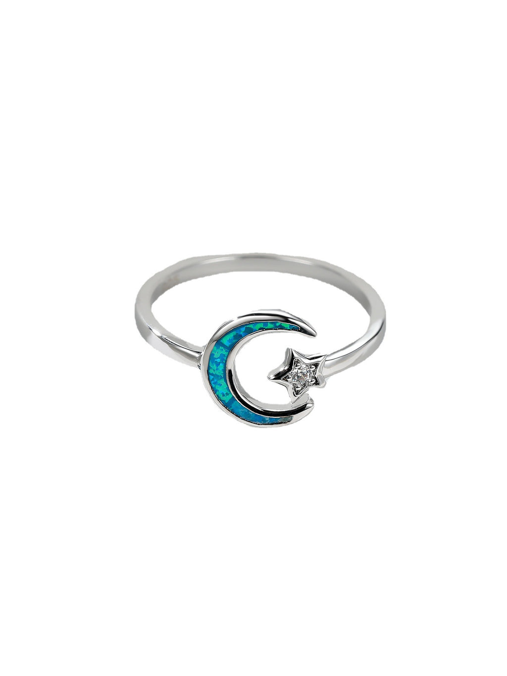 Damen Ring mit kunstvollem Mond- und Sternmotiv Shop Nory