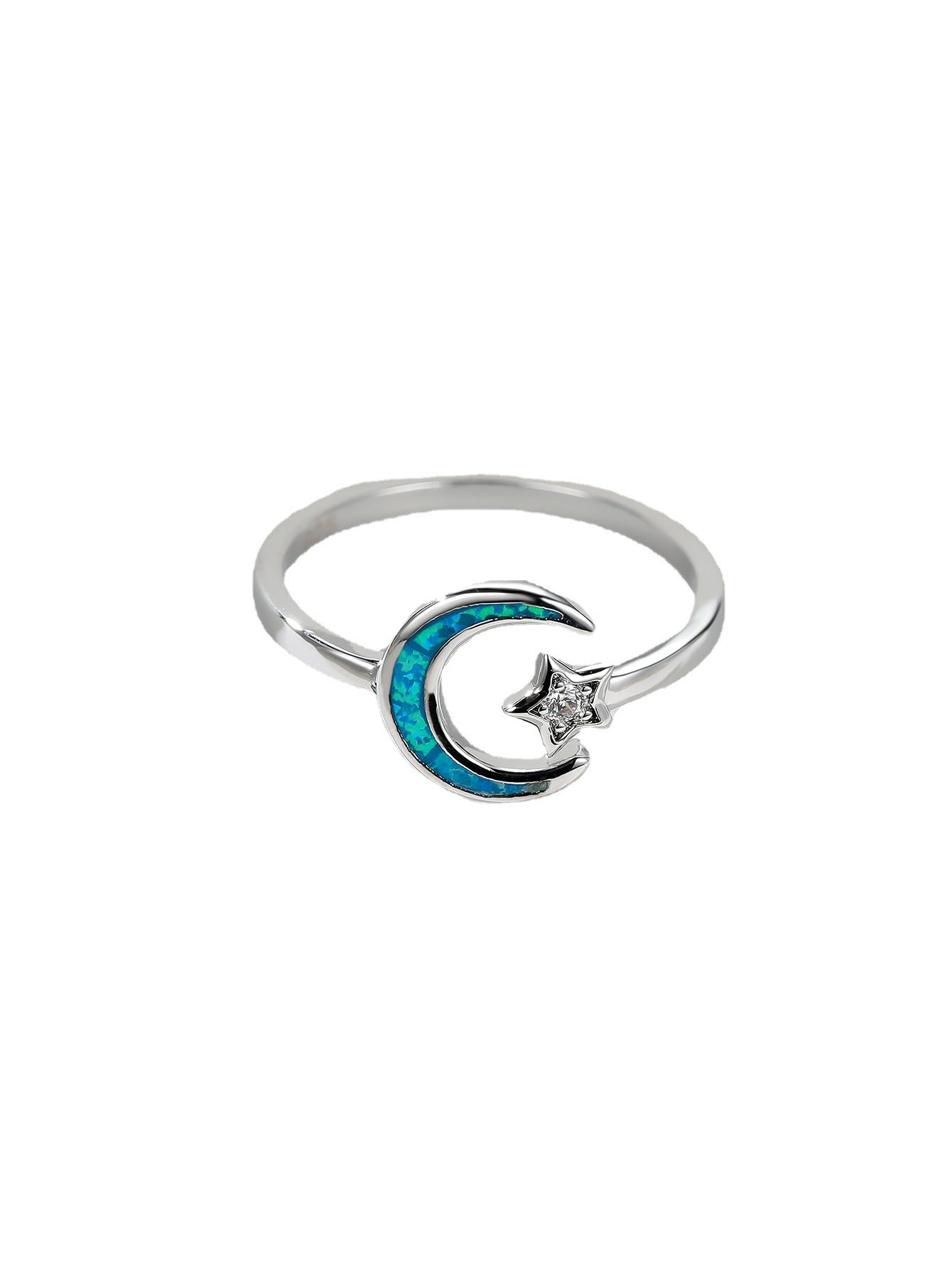 Damen Ring mit kunstvollem Mond- und Sternmotiv Shop Nory