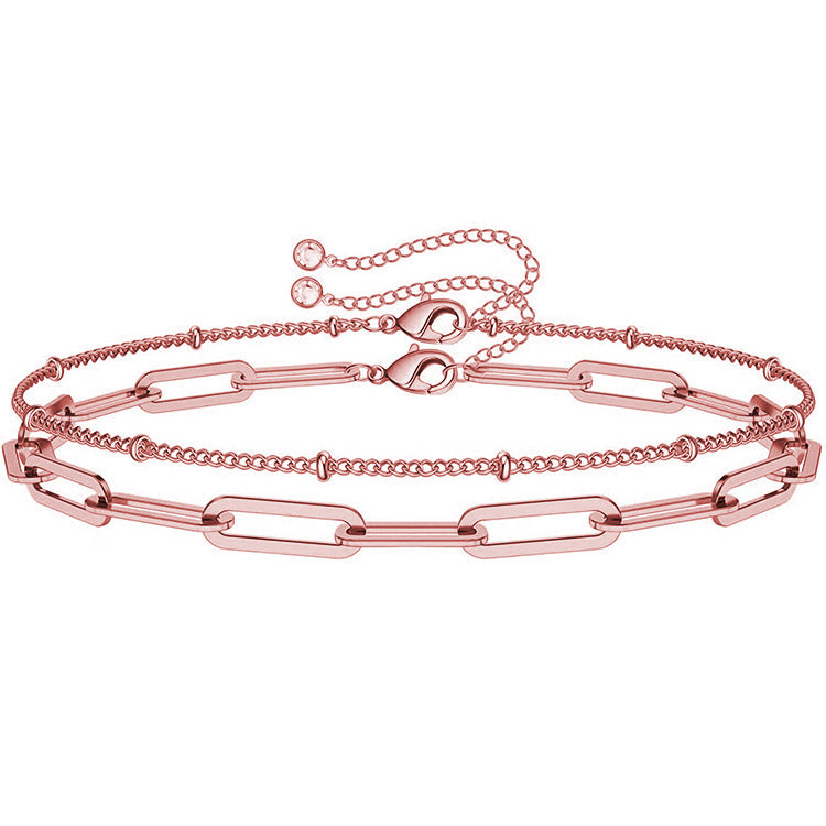 Damen Fußkettchen mit filigranem Gliederdesign und verstellbarem Verschluss Shop Nory