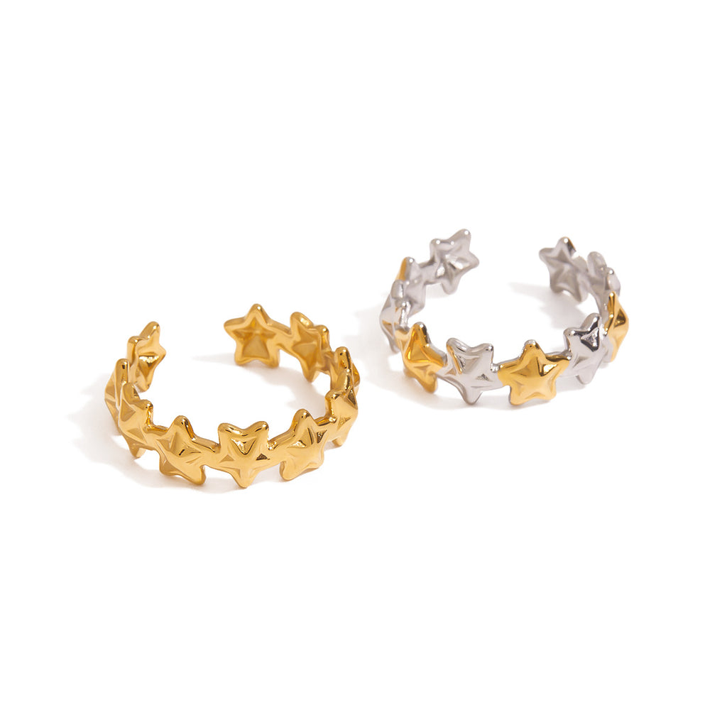 Damen Offener Ring mit modernem, geschwungenem Design aus hochwertigem Edelstahl Shop Nory