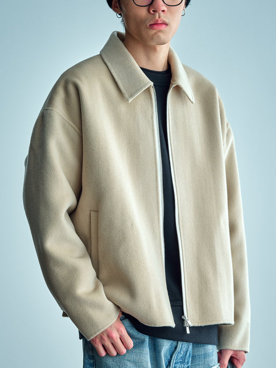 Herren Wolljacke mit Reißverschluss und weiter Passform Shop Nory