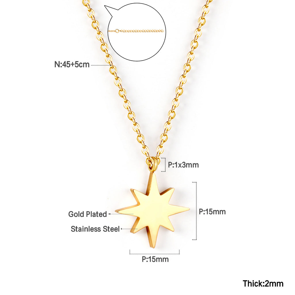 Damen elegante Goldplattierte Halskette mit geometrischen Anhängern Shop Nory