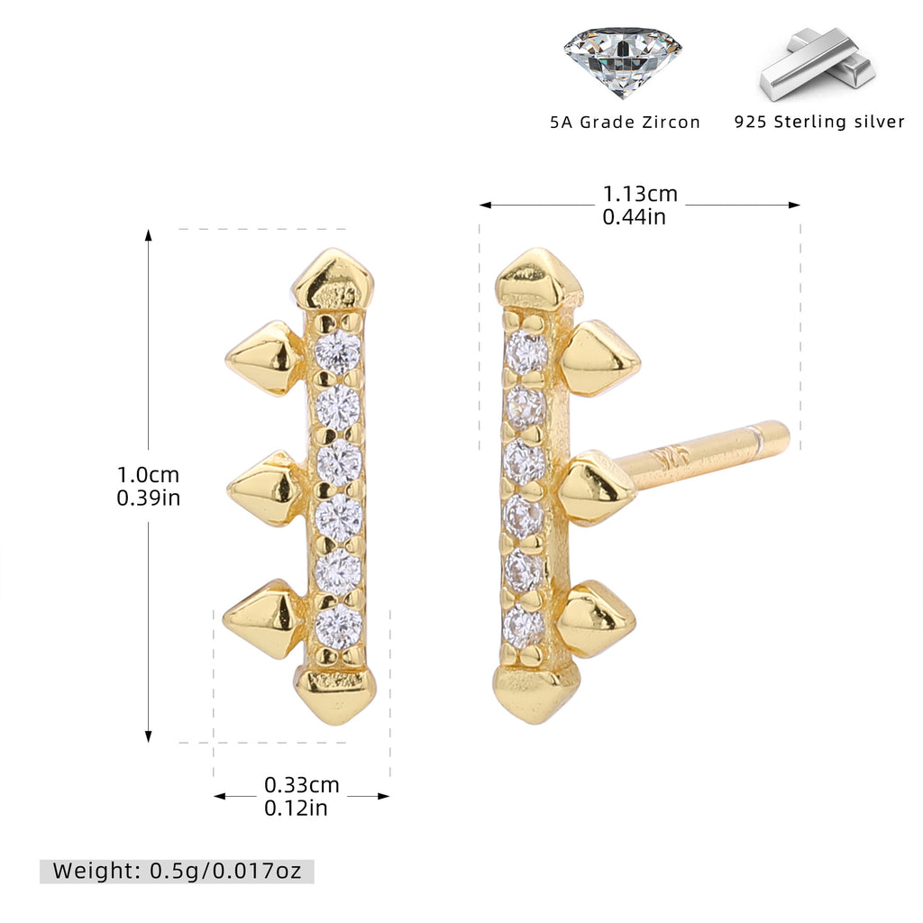 Damen Ohrstecker mit modernem Pfeil-Design aus 925 Sterling Silber Shop Nory