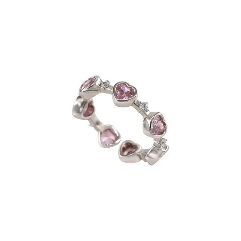 Damen Offener Ring mit elegantem Doppelreihen-Design und funkelnden Zirkonia Shop Nory