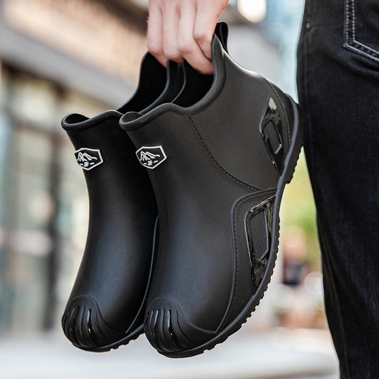 Herren Slip-On Kurzschaft-Gummiregenstiefelette mit griffiger Kontrastlaufsohle Shop Nory