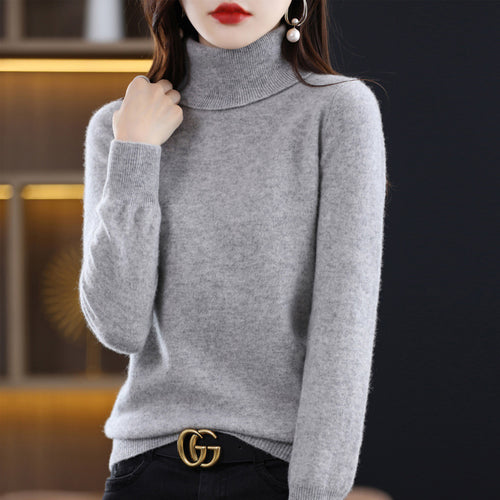 Damen Schmal geschnittener Rollkragenpullover aus kaschmirähnlichem Feinstrick mit softem Flor Shop Nory