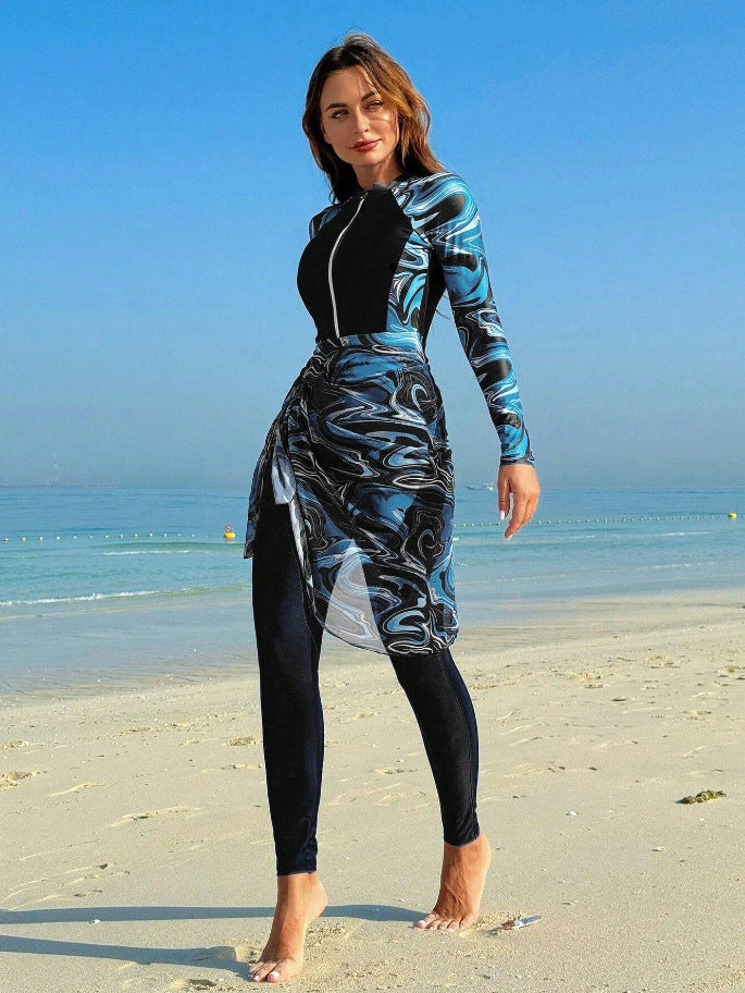 Damen Sportlicher Surfanzug mit modischem Wickeldesign Shopnory
