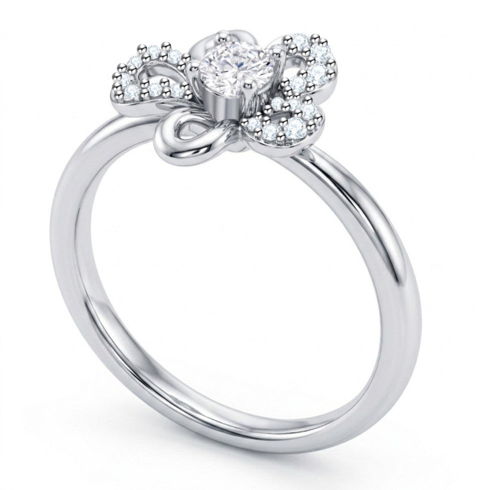 Damen Blumenring mit funkelndem Kristall und elegantem Design Shop Nory
