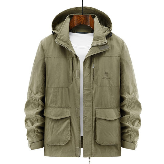 Herren Leichte Utility-Jacke mit Kapuze Shop Nory