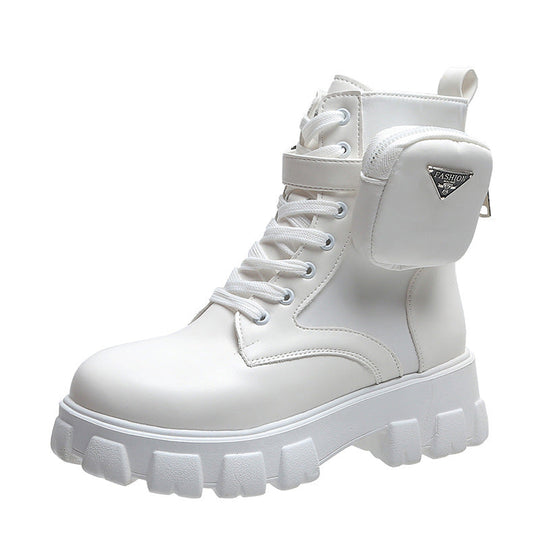 Damen Chunky Boots mit praktischem Seitentaschen-Design