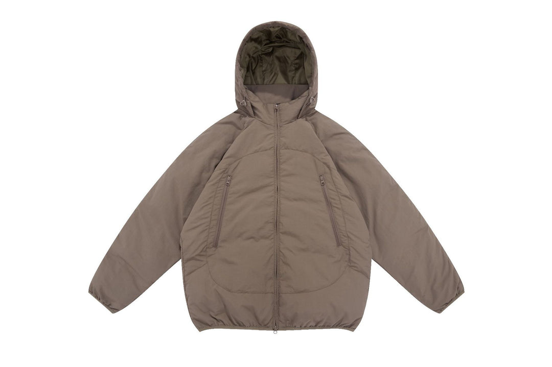 Unisex Voluminöse Kapuzen‑Isolationsjacke im Boxy‑Schnitt mit verdeckten Reißverschlusstaschen Shop Nory
