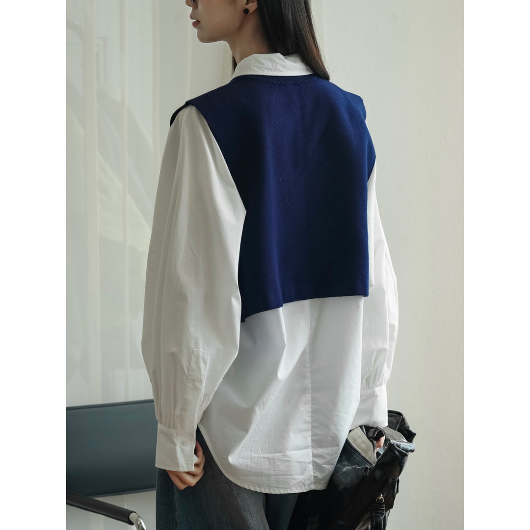 Damen Ärmellose Strickweste mit kastig-weiter Silhouette und U-Boot-Ausschnitt Shop Nory