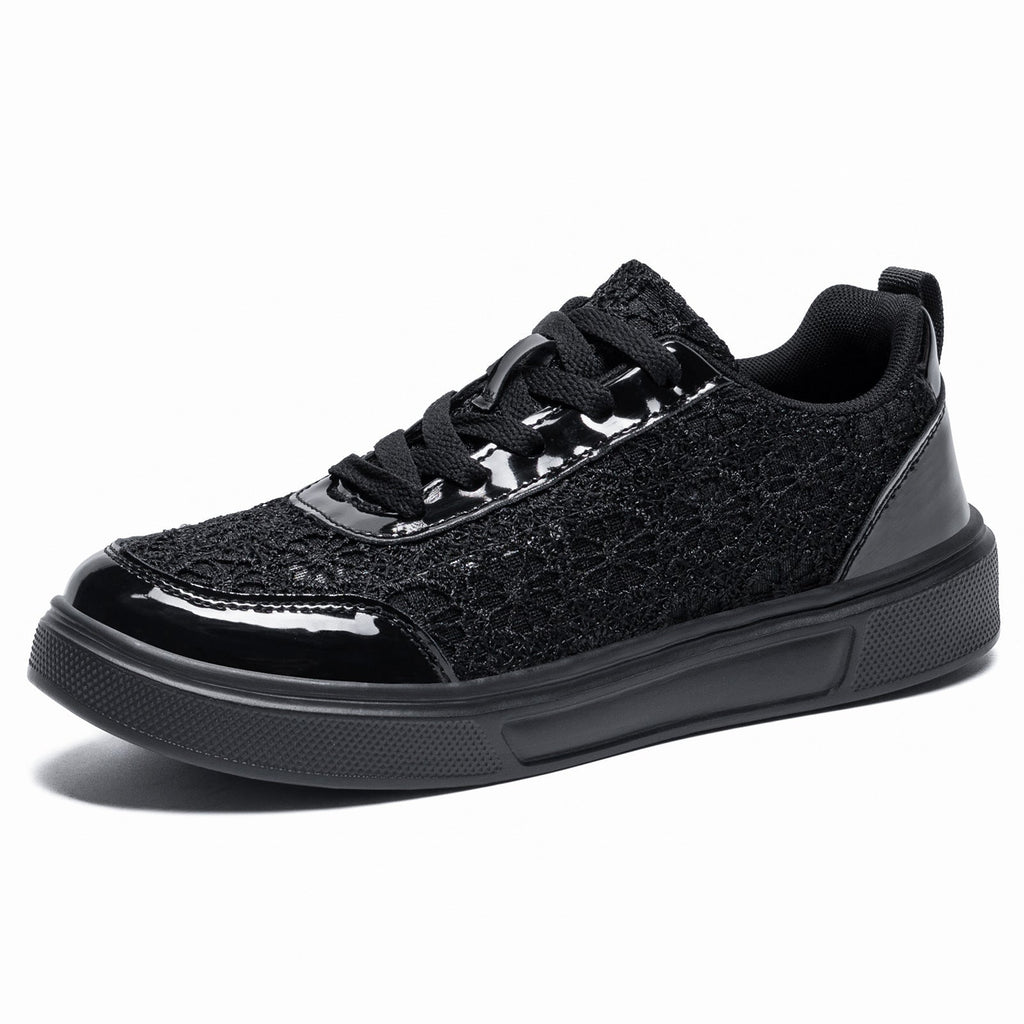 Damen Sneakers mit filigraner Spitzenoptik und dämpfender Sohle