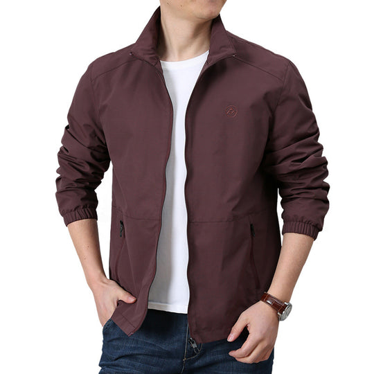 Herren Leichte Windjacke mit Stehkragen, elastischen Bündchen und verdecktem Reißverschluss Shop Nory