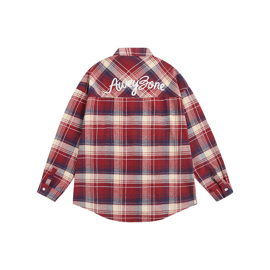 Damen Oversize Karo-Hemdjacke mit Kimono‑Schnitt, Tunnelzugbändern und aufgesetzten Taschen Shop Nory