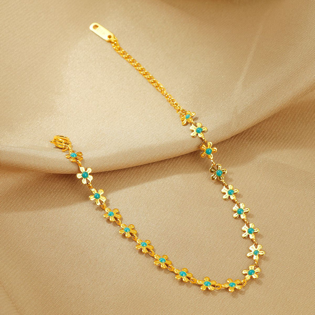 Frauen Blumen Goldkette Armband Shop Nory