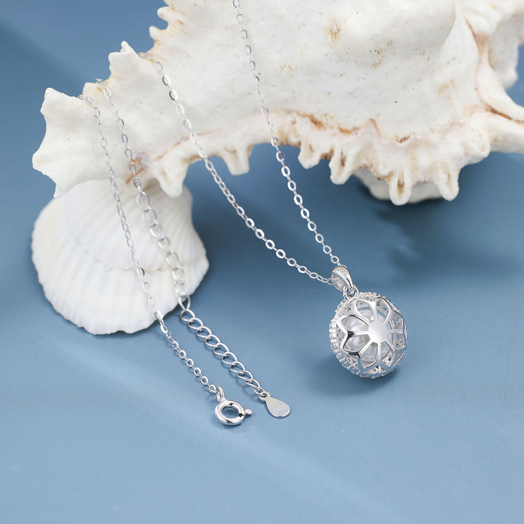Damen elegante Halskette mit Perlenschmuck und funkelnden Zirkonia Shop Nory