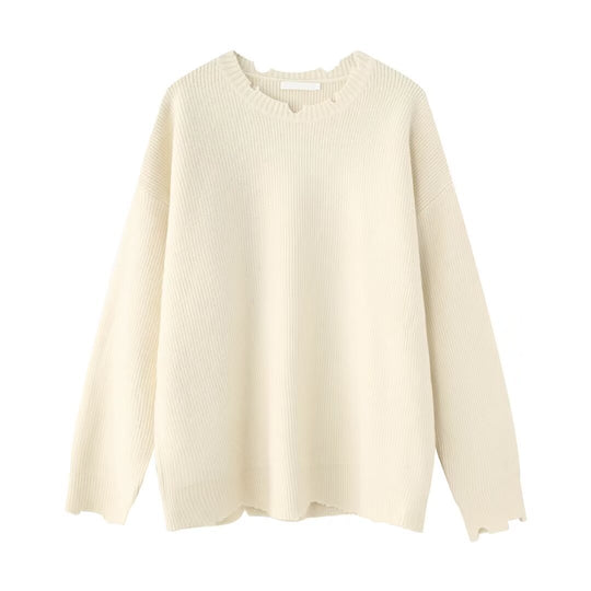 Damen Elegante Grobstrickpullover mit modernem V-Ausschnitt Shop Nory