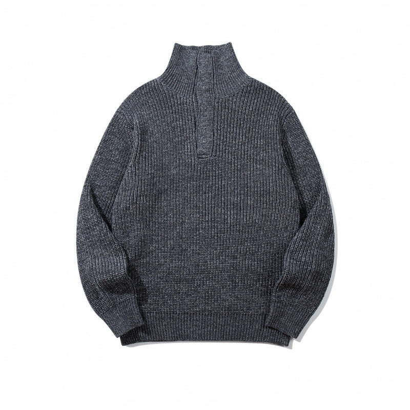 Unisex Grobgestrickter Halfzip-Pullover mit Stehkragen und markanter Rippenstruktur Shop Nory