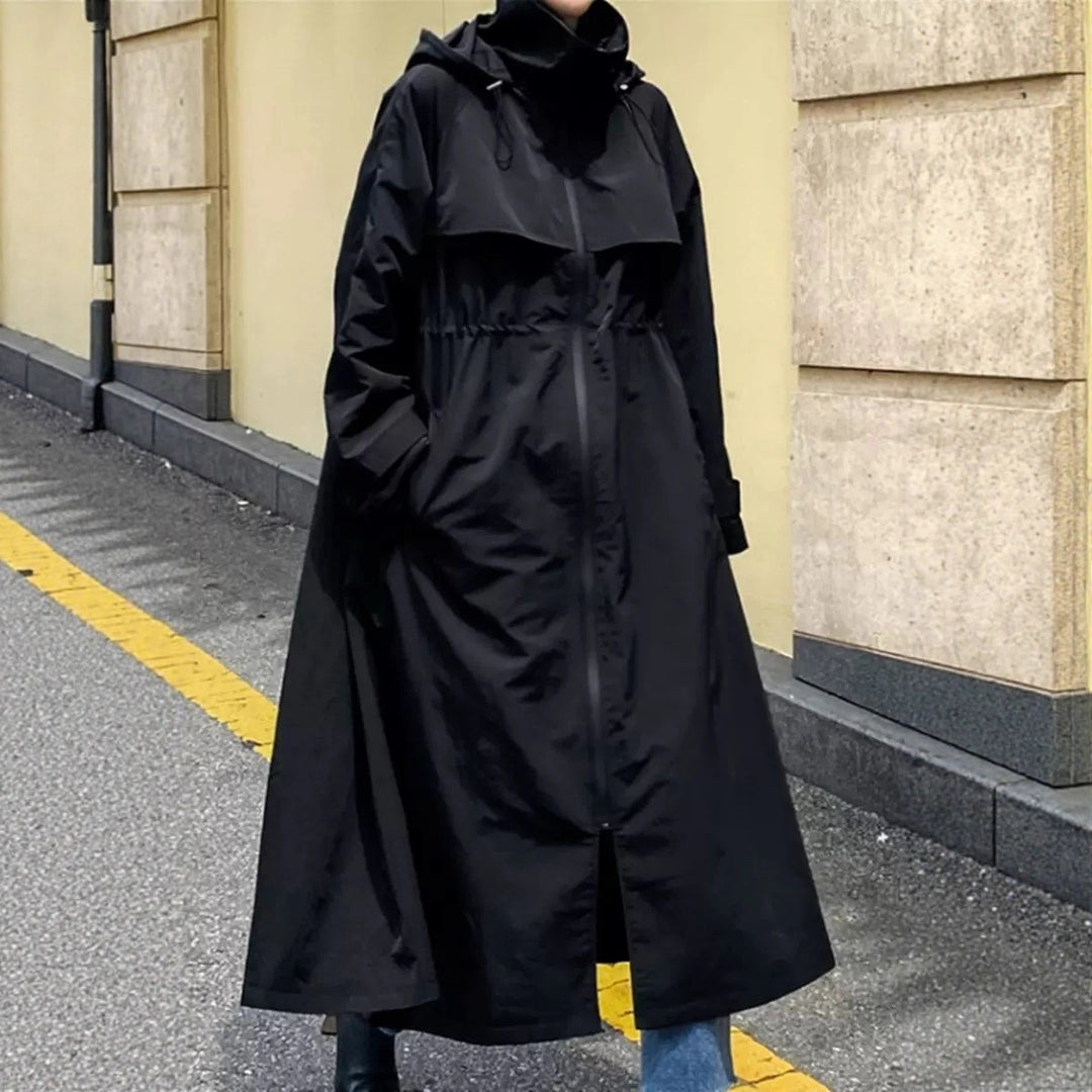 Damen Oversize-Mantel im Maxi-Look mit Kapuze und Cape‑Passe Shop Nory