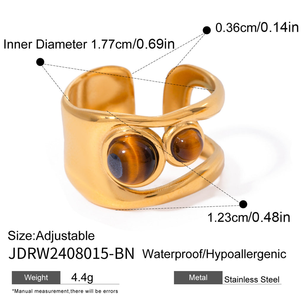 Damen Offenes Armband mit kunstvollem Design und zwei geschliffenen Edelsteinen Shop Nory